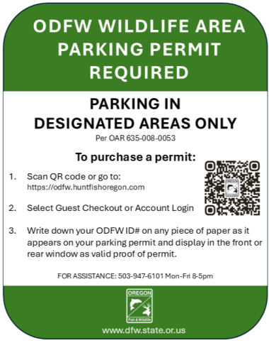 Buying an ODFW Wildlife Area parking permit | Oregon Department of Fish &amp; Wildlife